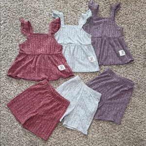 Unbranded Toddler Girl 2T Bundle of 3 Camisole Top & Shorts Summer Outfit Sets